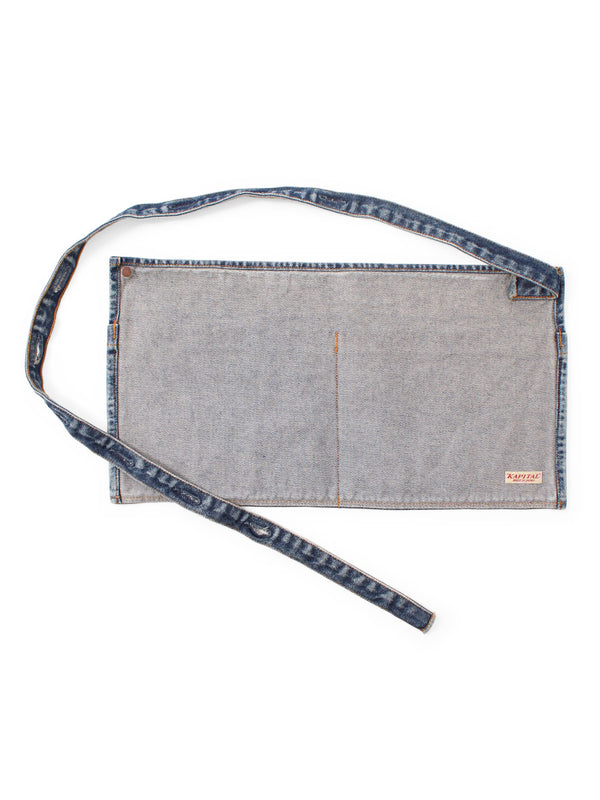 Kapital 13oz Denim Distressed Short Apron (DENIM REPAIRSpt)
