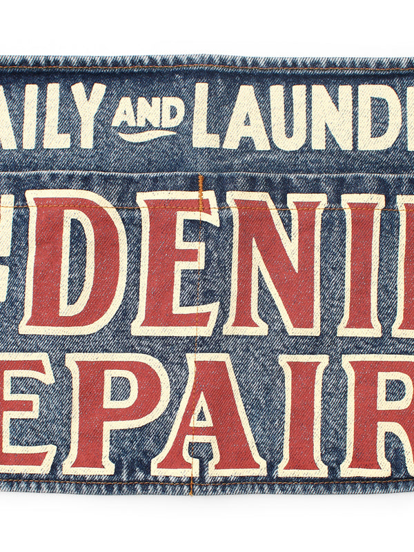 Kapital 13oz Denim Distressed Short Apron (DENIM REPAIRSpt)