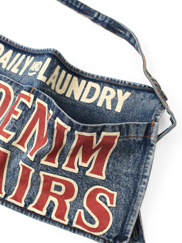 Kapital 13oz Denim Distressed Short Apron (DENIM REPAIRSpt)
