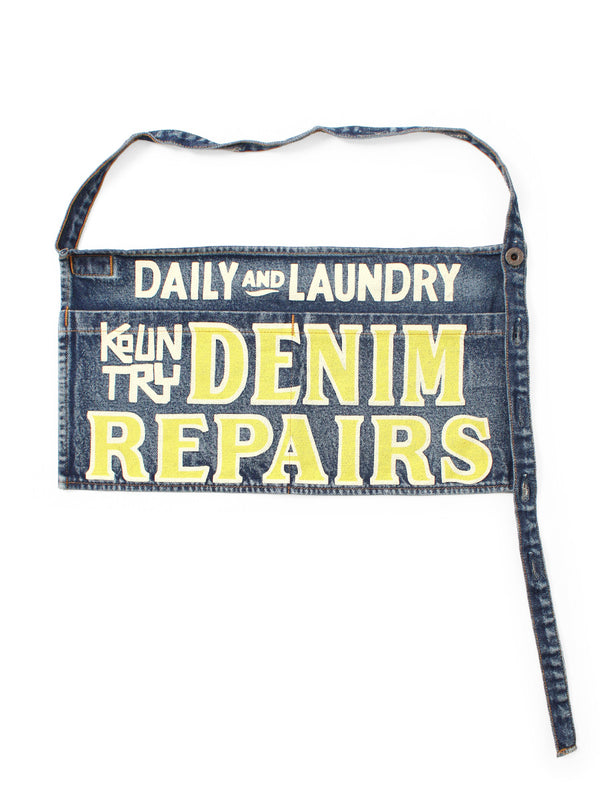 Kapital 13oz Denim Distressed Short Apron (DENIM REPAIRSpt)