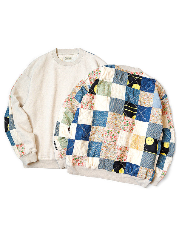 Kapital TOP fleece x PROFILE RAINBOWY quilt 2TONE BIG sweatshirt Sweater