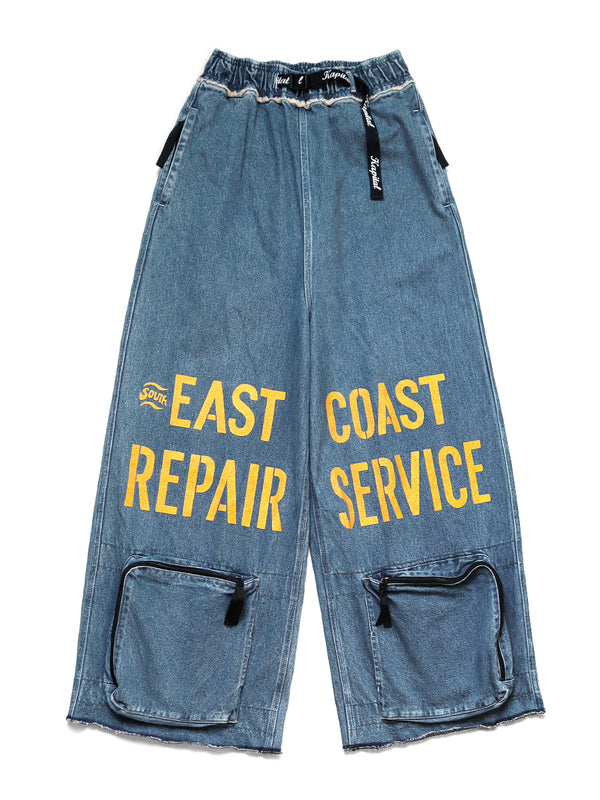 Kapital 12.5oz Broken Denim East Repairman Track Pants