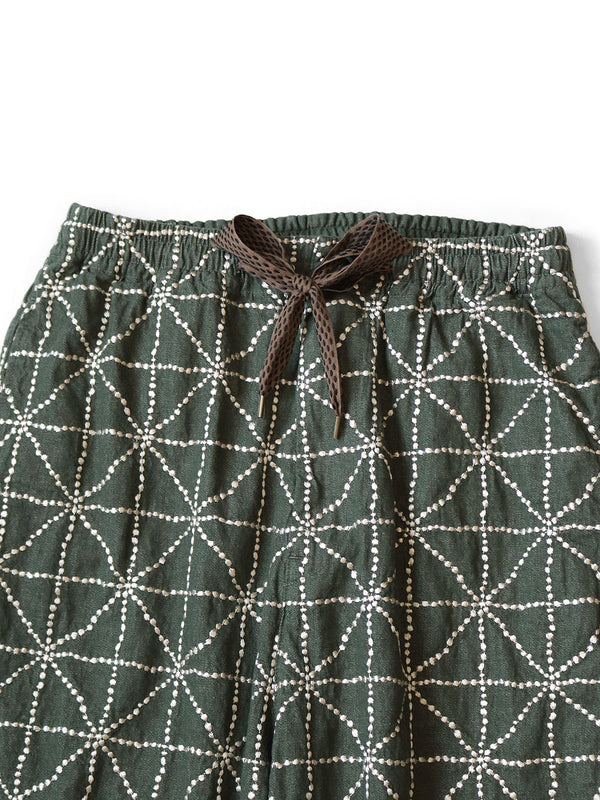 Kapital 8oz Colored Denim Easy Pants with FOLK-DOJO Embroidery