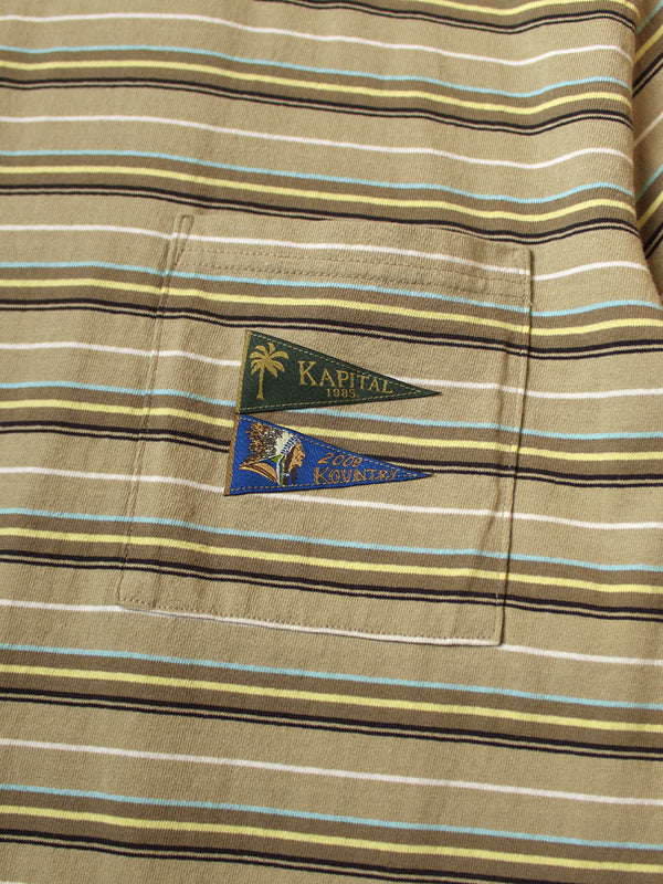 Kapital Multi-Border Jersey Pennant T-Shirt (3flags)