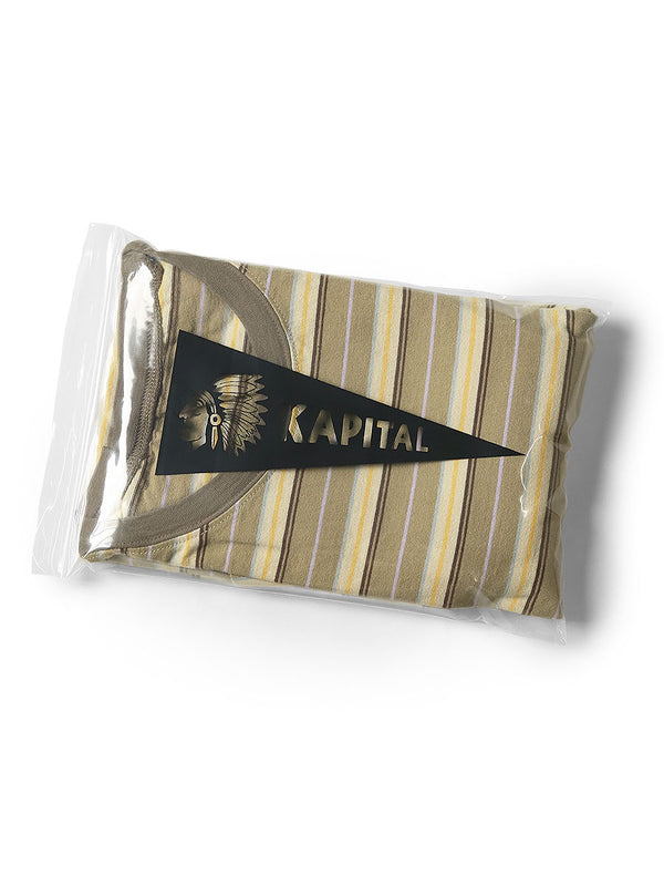 Kapital Multi-border Jersey Pennant T-shirt (3flags) Tee