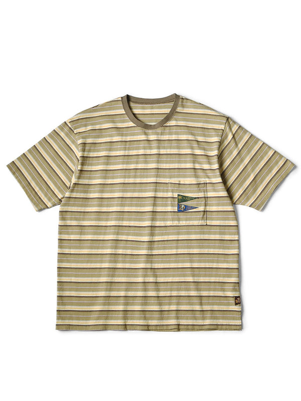 Kapital Multi-border Jersey Pennant T-shirt (3flags) Tee