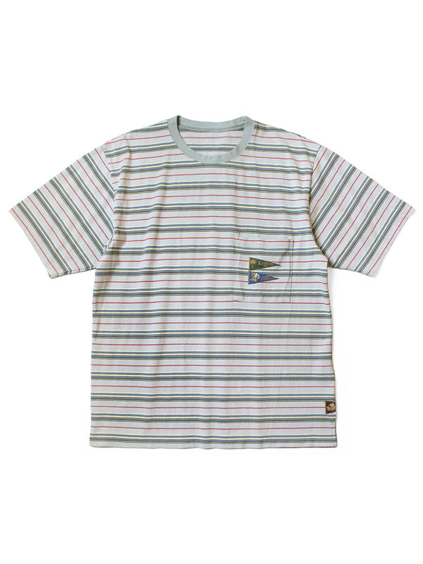 Kapital Multi-Border Jersey Pennant T-Shirt (3flags)