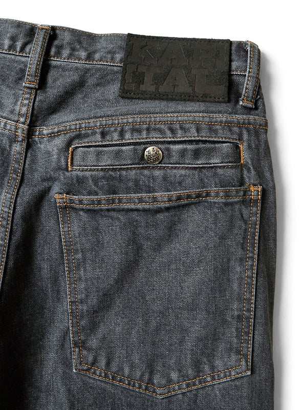 Kapital 14oz Black Denim Port Baggy Pants