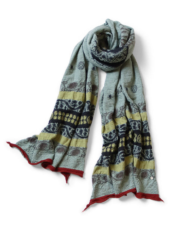 Kapital Felted Wool Coptic Skull Scarf