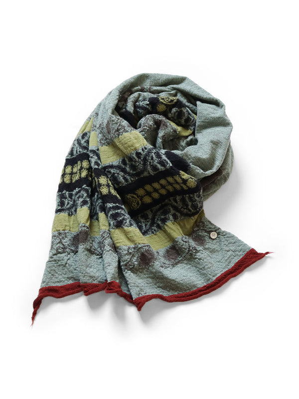 Kapital Felted Wool Coptic Skull Scarf