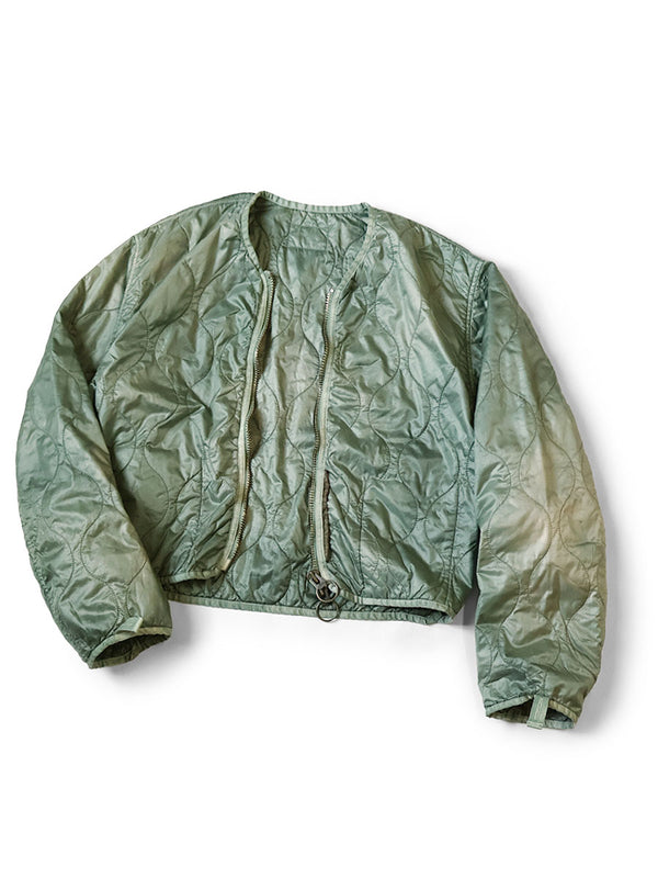 Kapital Nylon Quilted Irregularly Dyed Lined Cropped Bolero Jacket