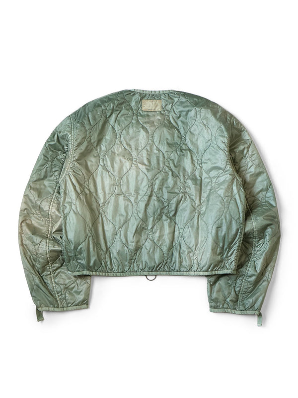 Kapital Nylon Quilted Irregularly Dyed Lined Cropped Bolero Jacket