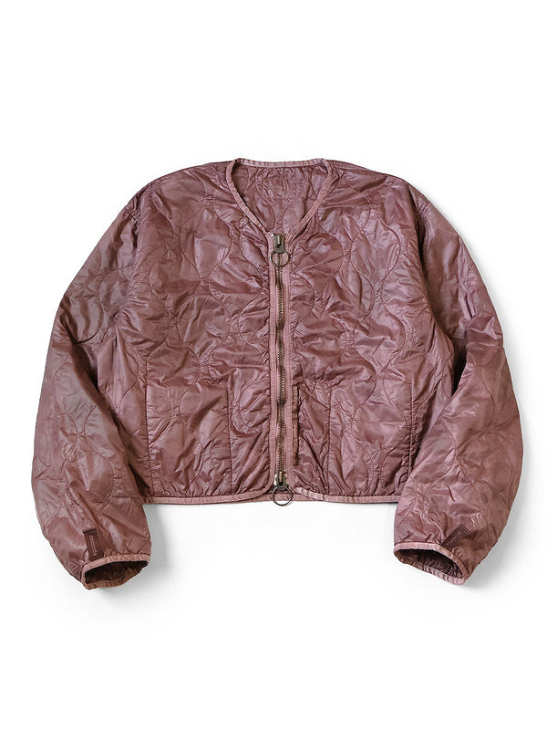 Kapital Nylon Quilted Irregularly Dyed Lined Cropped Bolero Jacket