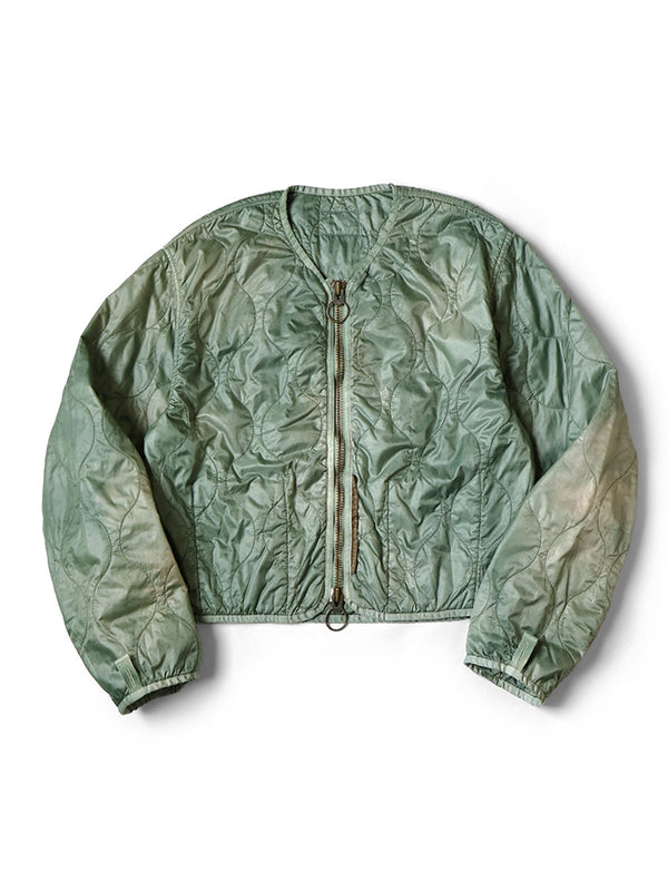 Kapital Nylon Quilted Irregularly Dyed Lined Cropped Bolero Jacket