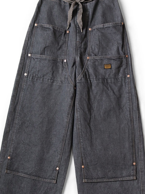 Kapital 14oz Black x Kinari Denim W Knee Easy Baggy Pants