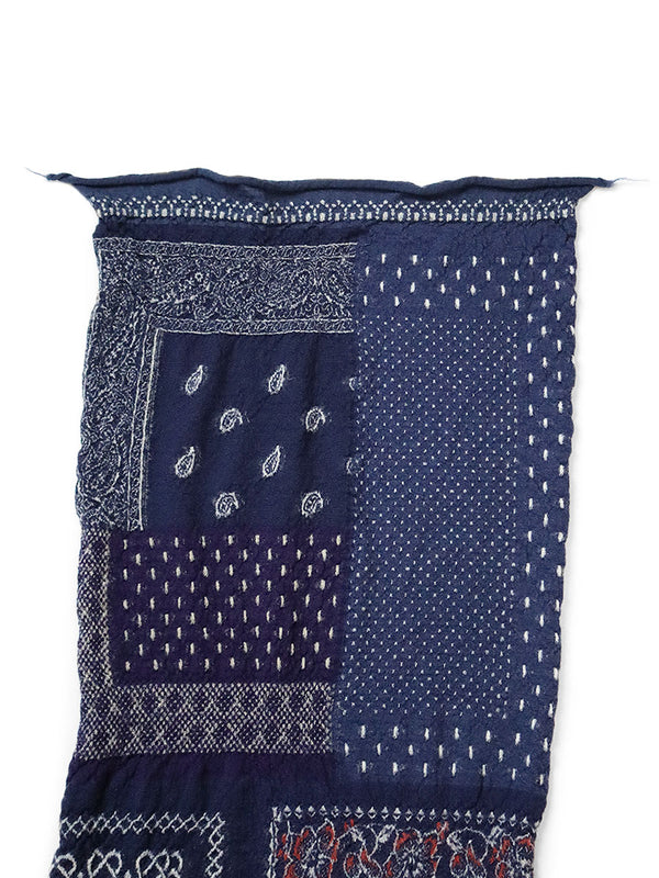 Kapital Felted Wool Bandana Patchwork HAPPY Scarf Muffler