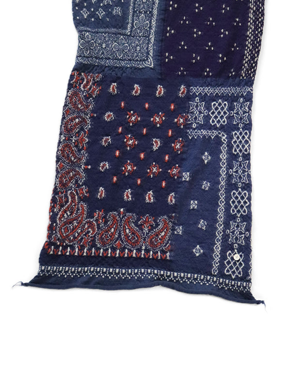 Kapital Felted Wool Bandana Patchwork HAPPY Scarf Muffler