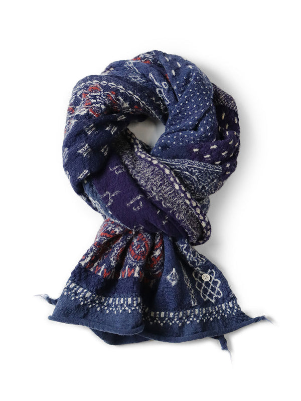 Kapital Felted Wool Bandana Patchwork HAPPY Scarf Muffler