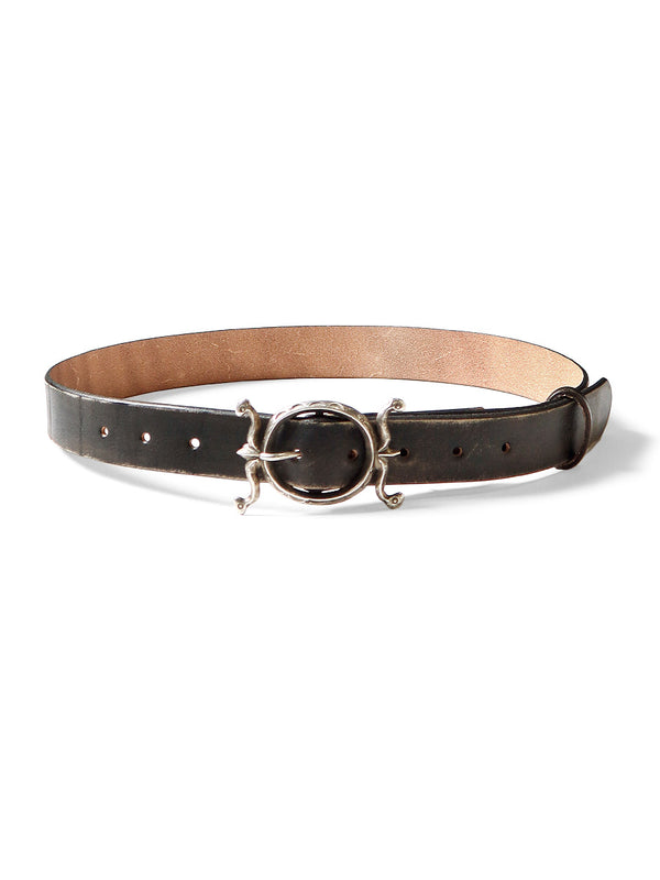 Kapital oiled leather Neptune buckle belt