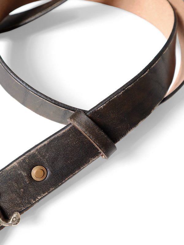 Kapital oiled leather Neptune buckle belt