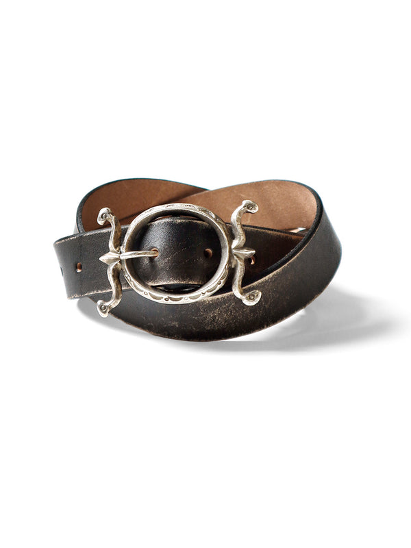 Kapital oiled leather Neptune buckle belt