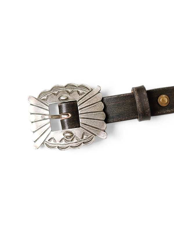 Kapital oiled leather pueblo buckle belt