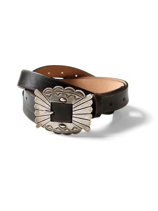 Kapital oiled leather pueblo buckle belt