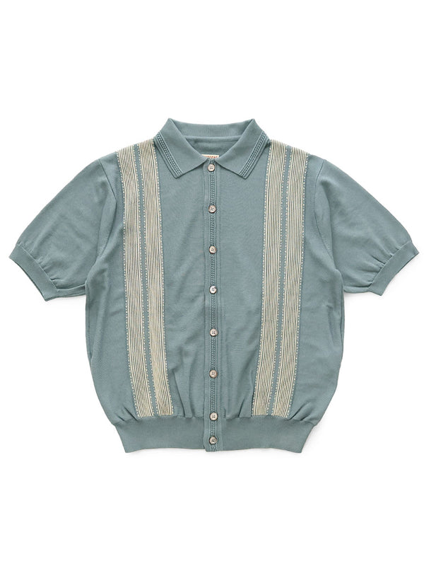 Kapital 14G Cotton Knit Oyster Aloha Polo Shirt