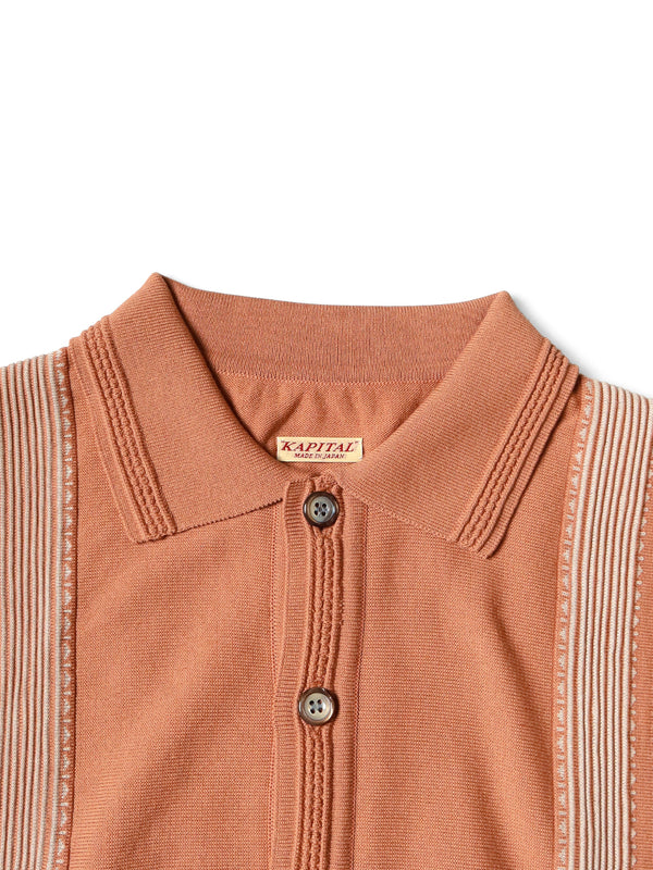 Kapital 14G Cotton Knit Oyster Aloha Polo Shirt