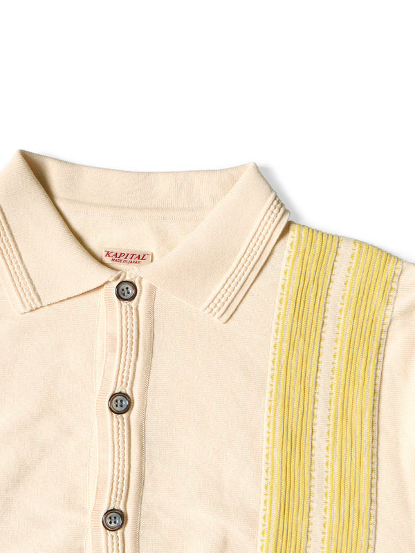 Kapital 14G Cotton Knit Oyster Aloha Polo Shirt