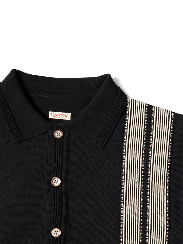 Kapital 14G Cotton Knit Oyster Aloha Polo Shirt