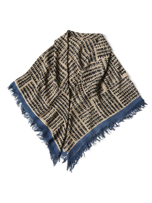 Kapital Rayon Fringe Stole (Hacksaw Block Pattern) muffler