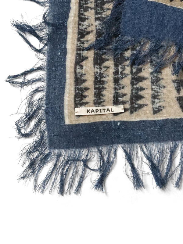 Kapital Rayon Fringe Stole (Hacksaw Block Pattern) muffler