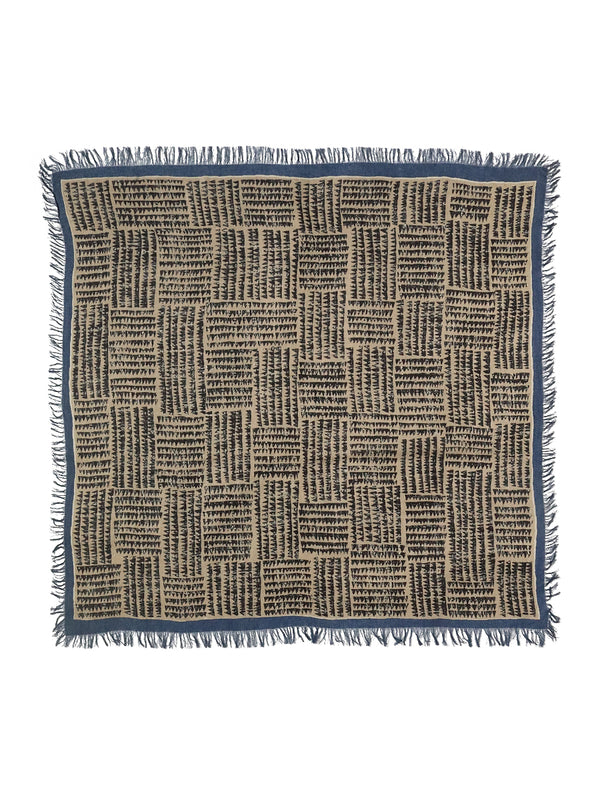 Kapital Rayon Fringe Stole (Hacksaw Block Pattern) muffler