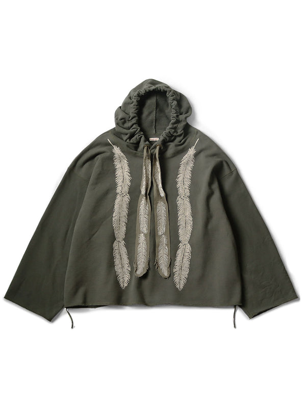 Kapital fleece feather cord catfish hood sweatshirt (feather pt)