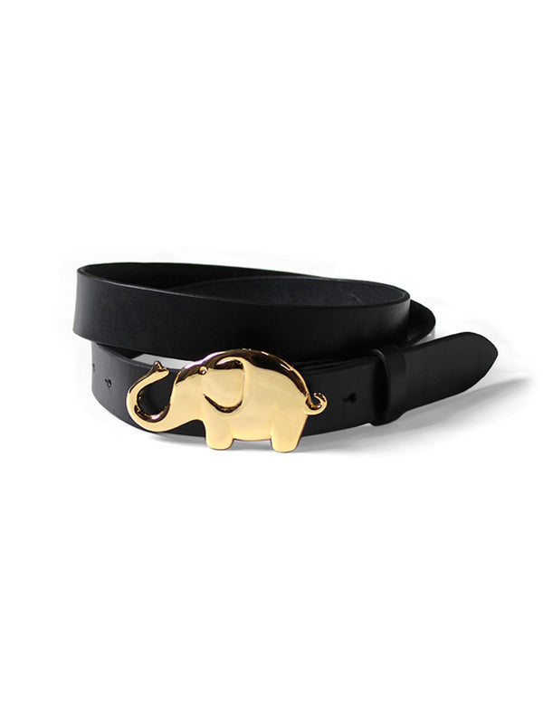 Kapital Leather Trunk Up Elephant Buckle Belt