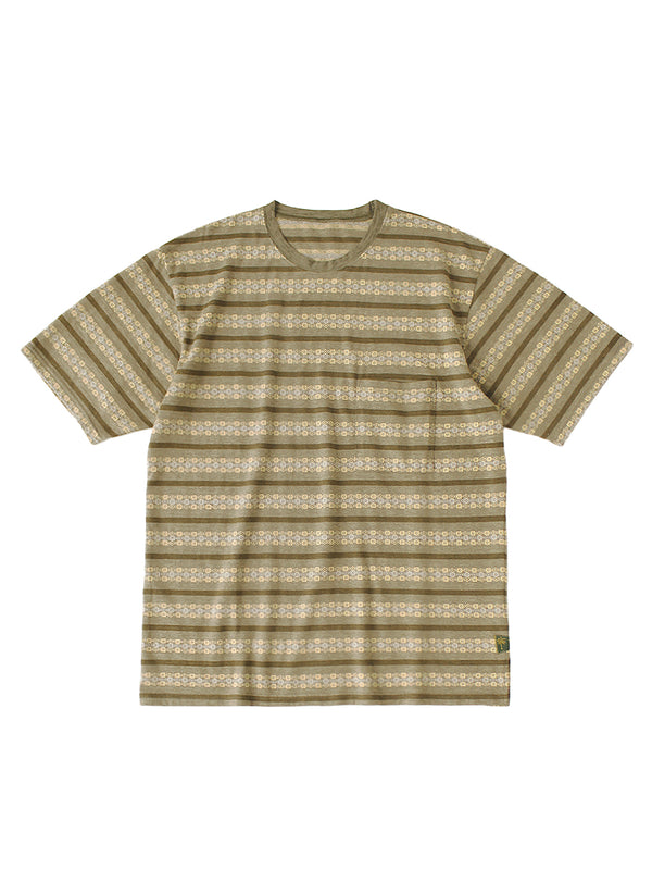 Kapital Sunrise Jacquard Border Jersey Pennant Tee (1flag)