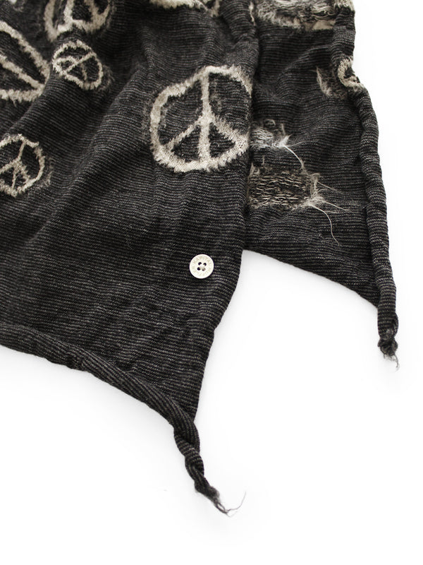 Kapital Felted Wool Peace Sign HAPPY Scarf