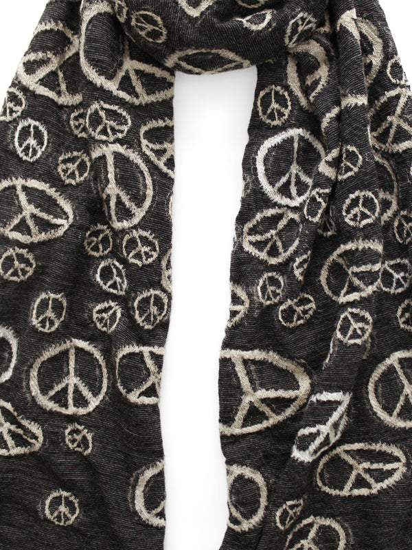 Kapital Felted Wool Peace Sign HAPPY Scarf