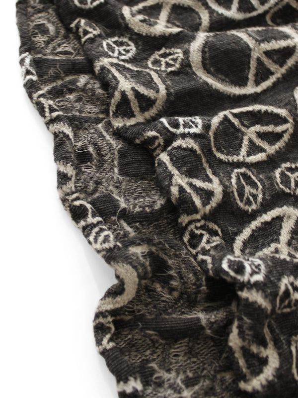 Kapital Felted Wool Peace Sign HAPPY Scarf