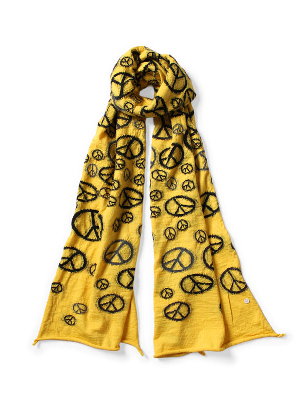 Kapital Felted Wool Peace Mark Happy Scarf Muffler