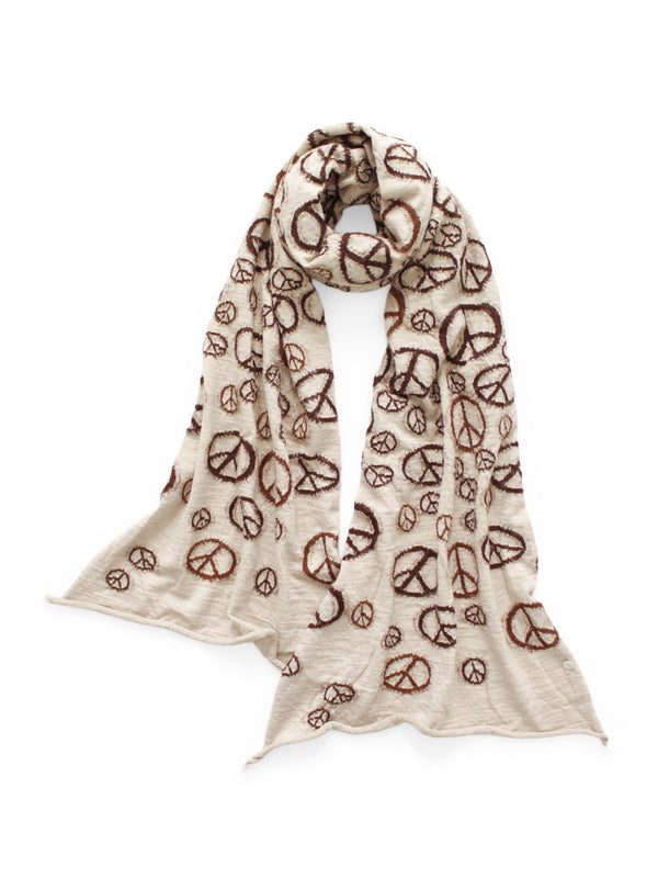 Kapital Felted Wool Peace Sign HAPPY Scarf