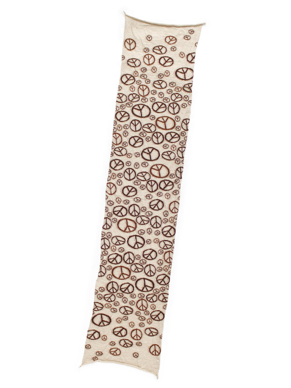 Kapital Felted Wool Peace Sign HAPPY Scarf