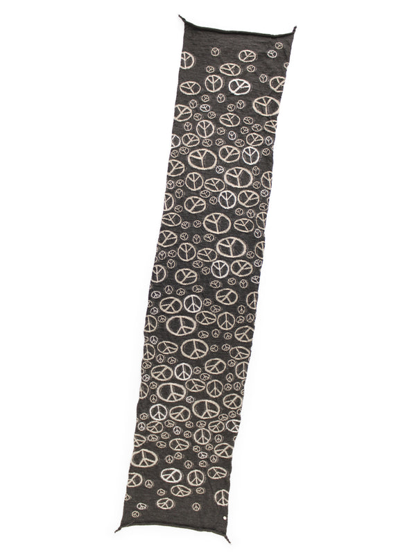 Kapital Felted Wool Peace Sign HAPPY Scarf