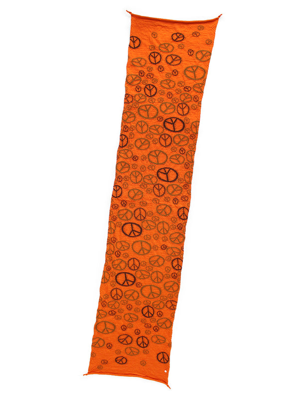 Kapital Felted Wool Peace Sign HAPPY Scarf