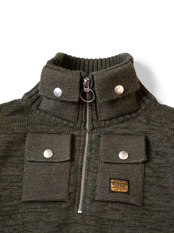 Kapital 8G Cotton Wool Nickel 4-Piece Half Zip Sweater