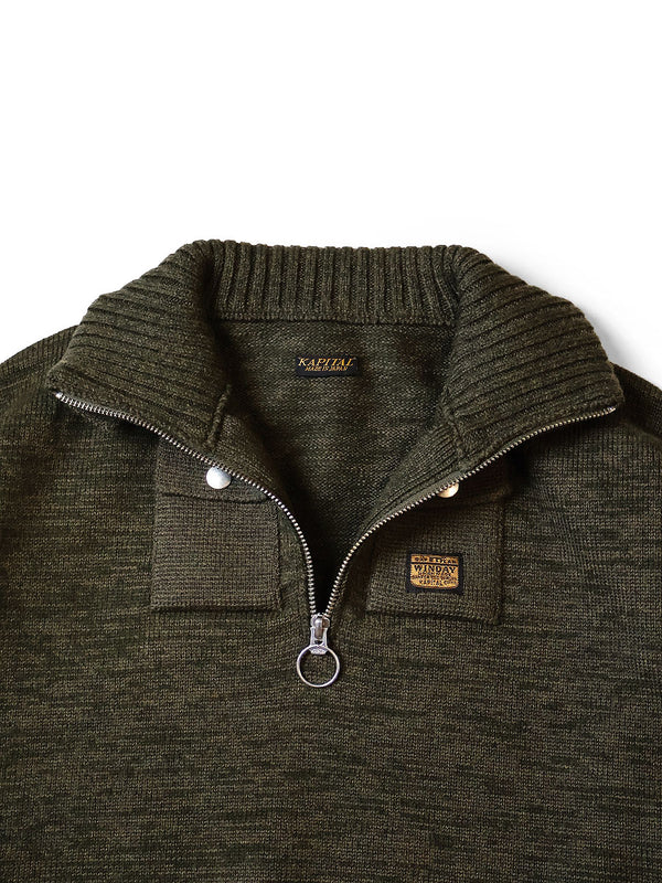 Kapital 8G Cotton Wool Nickel 4-Piece Half Zip Sweater