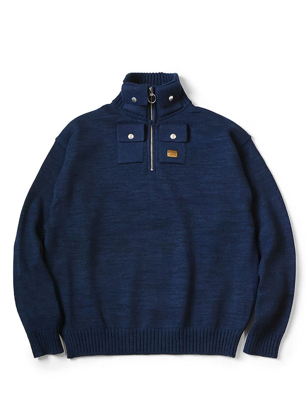 Kapital 8G Cotton Wool Nickel 4-Piece Half Zip Sweater