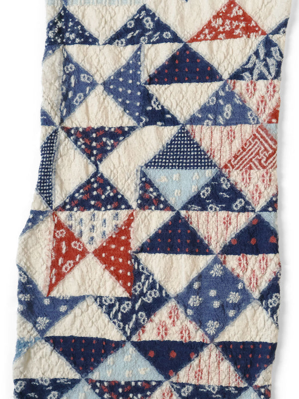 Kapital Felted Wool Indigo-Patterned Happy Scarf