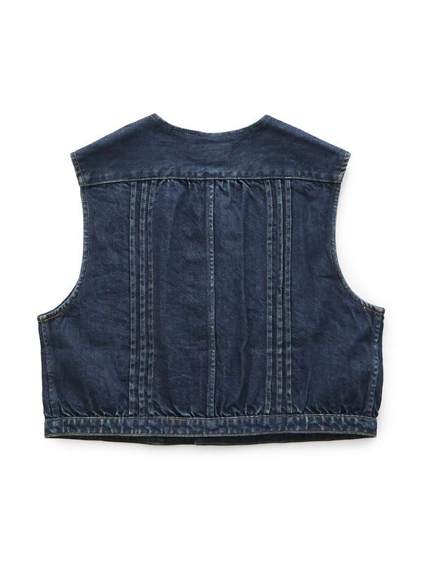 Kapital 11.5oz Denim Cropped Butterfly Concho Vest
